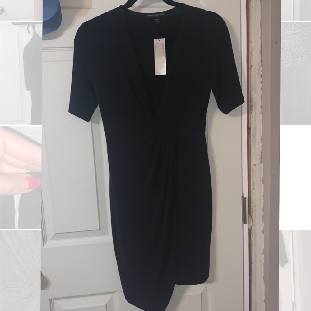NWT Banana Republic Factory black draped dress